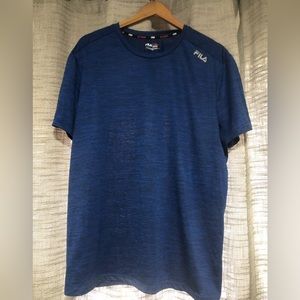 Mens FILA Sport Active short sleeve shirt, XXL, Blue, Live in Motion
